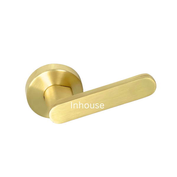 Door Handles 6515 Round (Brushed Gold) Dummy (one-sided)