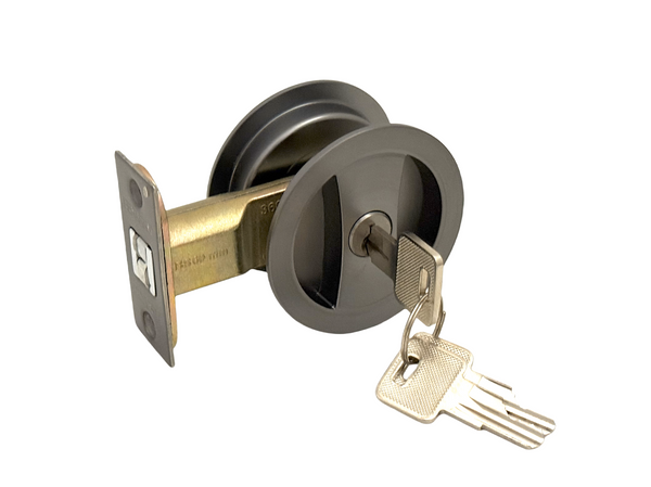Cavity Sliding Door Lock- Entrance with key (Round)