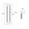 Entrance pull handles KNURLED GOLD or LINEAR/STRIPE/REEDED BLACK- 600mm