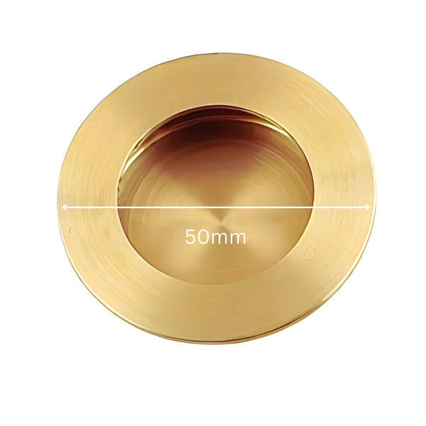 201 Round Flush Pull (Brushed Gold/ Brass)