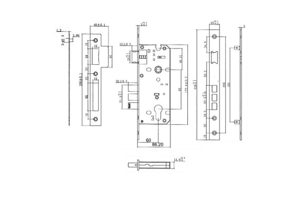 Mortice-lock-dimensions