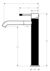 LINIE High Rise Basin Mixer Gunmetal HYB585-202GM