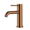 OTUS Slimline Basin Mixer Curved Spout Brushed Copper PLC2001SS-BC
