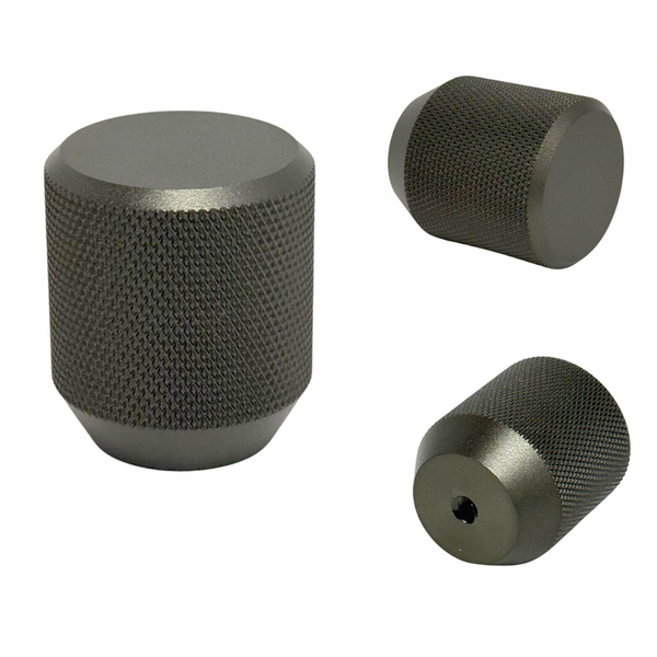 Door Handles Knurled (Aluminium alloy) Gunmetal/Graphite Grey