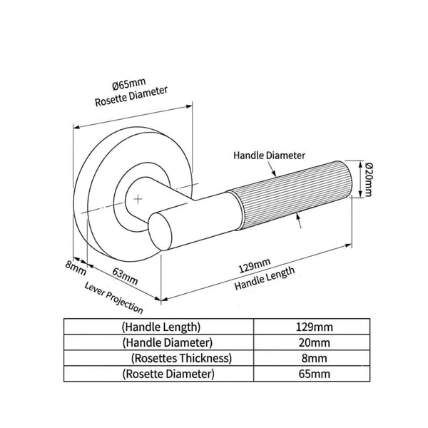 Door Handles 601 LINEAR (Solid Stainless Steel) Satin