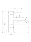 OTUS Slimline Basin Mixer Curved Spout Brushed Copper PLC2001SS-BC