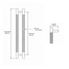 Entrance pull handles KNURLED or LINEAR/STRIPE/REEDED- 600mm